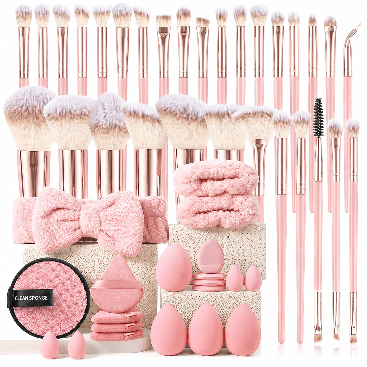 Profesjonalny zestaw pędzli do makijażu BeautyTime – 40 elementów