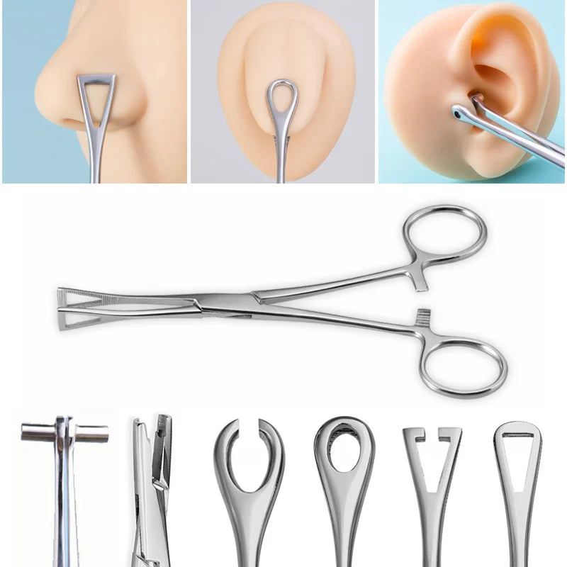 Kleszcze do piercingu 1 szt. – stal chirurgiczna, do septum, tragus, wargi i pępka
