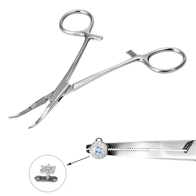 Kleszcze do piercingu 1 szt. – stal chirurgiczna, do septum, tragus, wargi i pępka