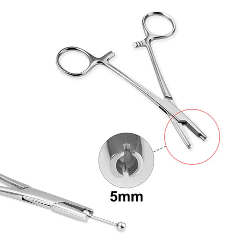 Kleszcze do piercingu 1 szt. – stal chirurgiczna, do septum, tragus, wargi i pępka