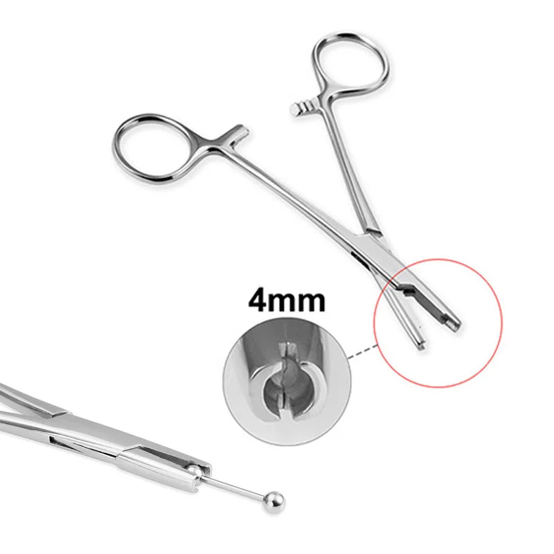 Kleszcze do piercingu 1 szt. – stal chirurgiczna, do septum, tragus, wargi i pępka