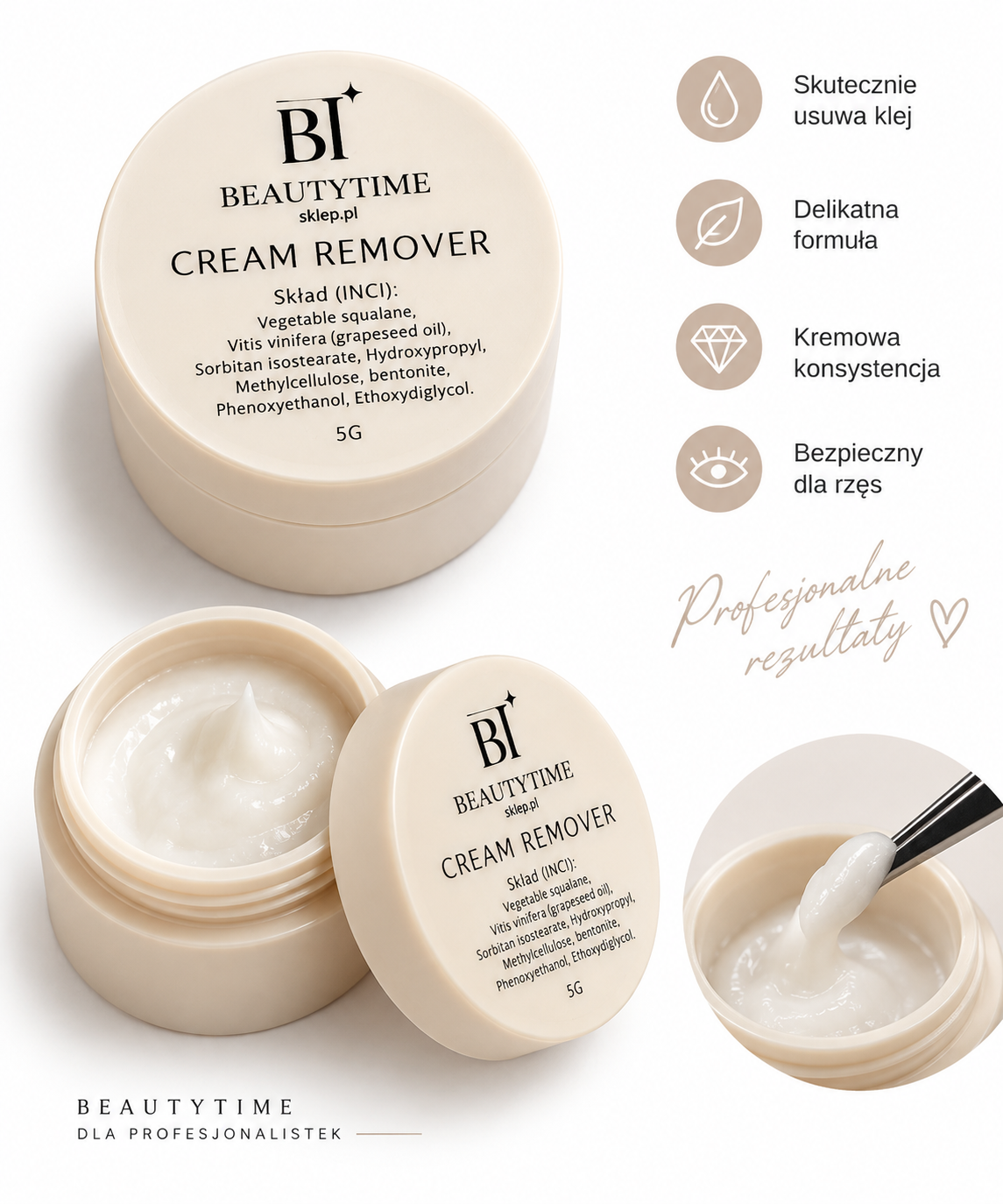 Cream Remover do rzęs BeautyTime – 5 g
