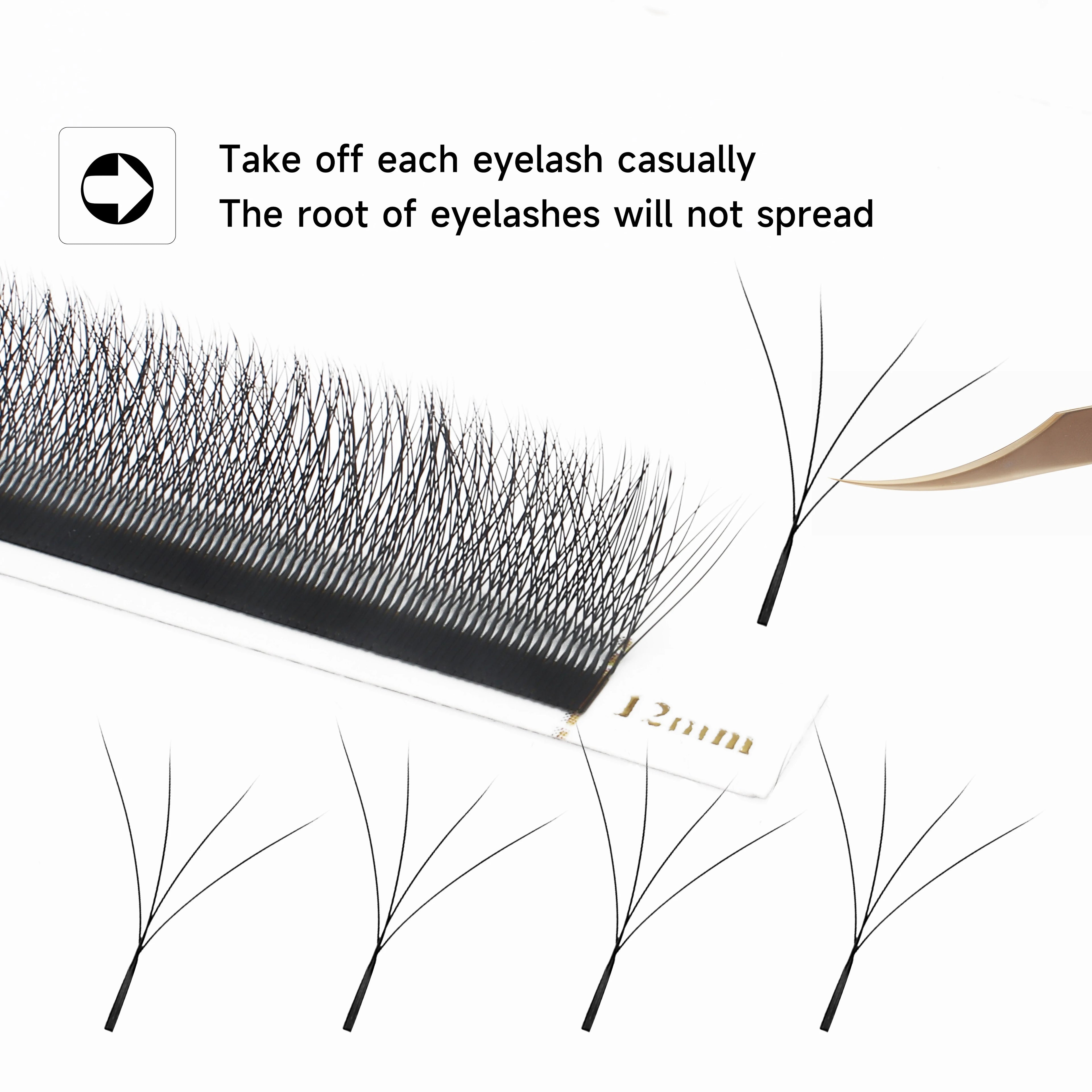 Premium Rzęsy  2D–8D – do Profesjonalnej Stylizacji Rzęs. Gotowe Kępki Volume, Efekt Blooming W, Premade Fans