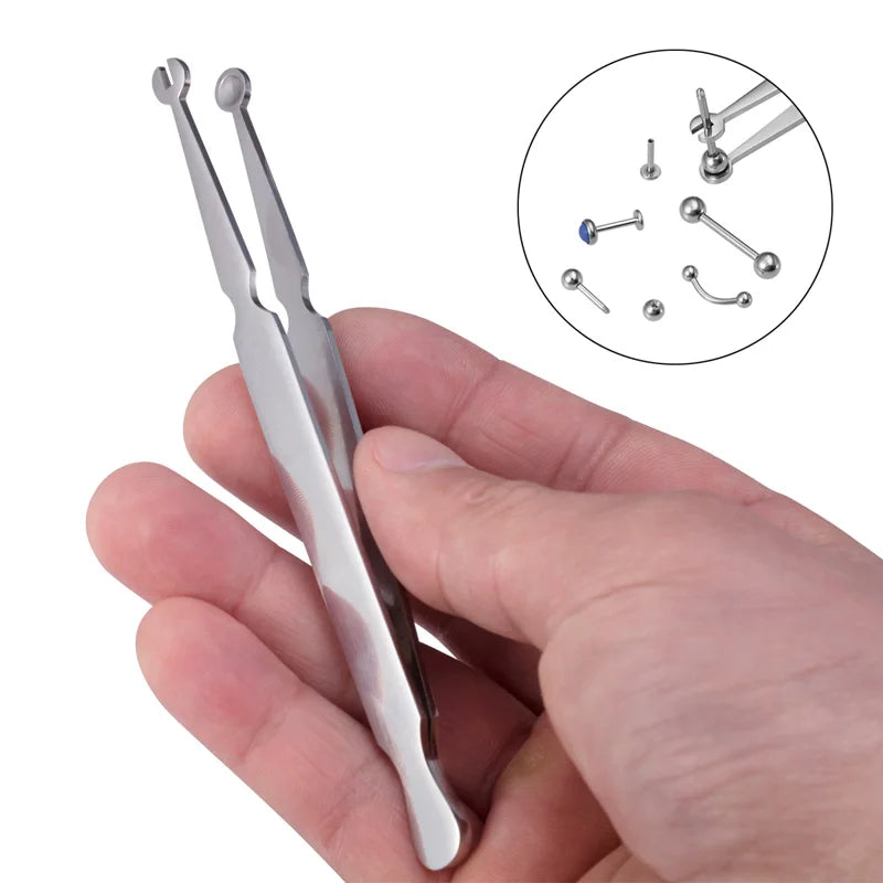 Kleszcze do piercingu 1 szt. – stal chirurgiczna, do septum, tragus, wargi i pępka