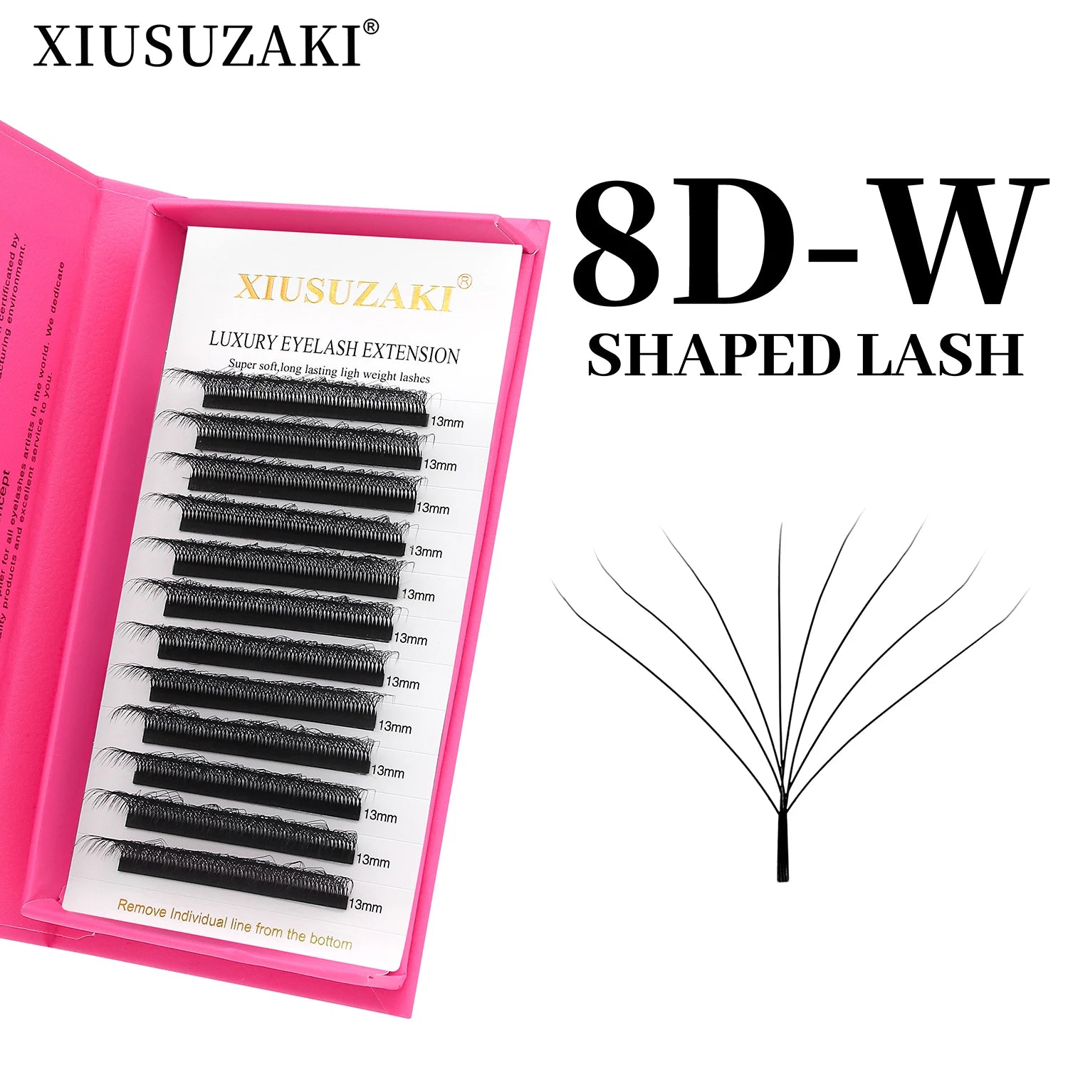 Premium Rzęsy  2D–8D – do Profesjonalnej Stylizacji Rzęs. Gotowe Kępki Volume, Efekt Blooming W, Premade Fans