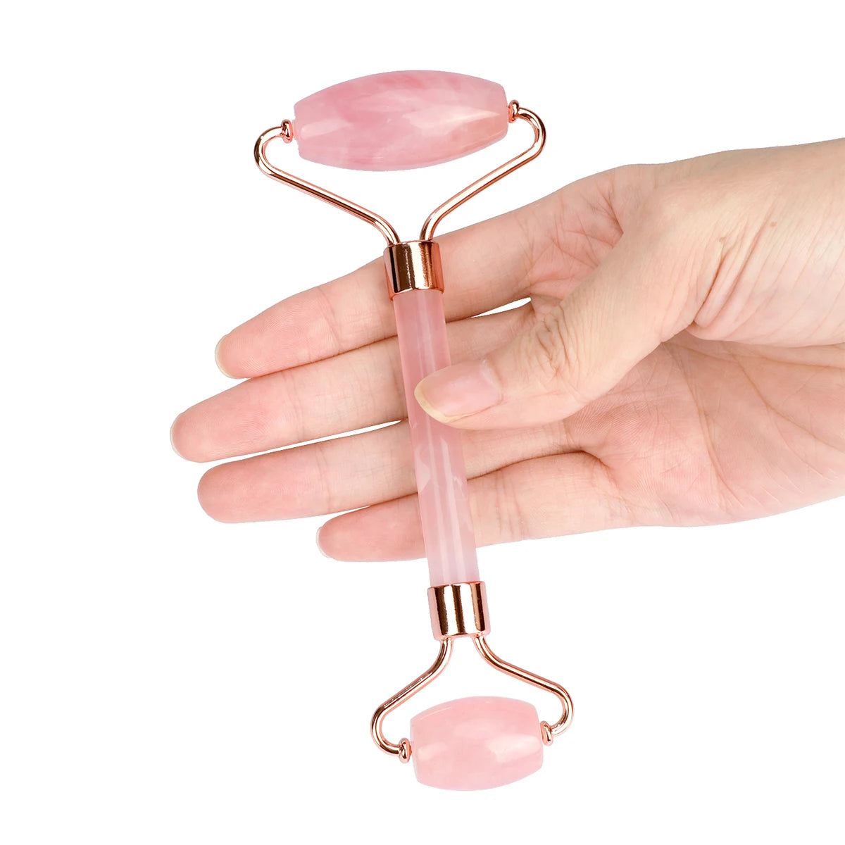 Różowy Jadeit – Roller do twarzy z kwarcu różowego, pielęgnacja skóry i redukcja zmarszczek