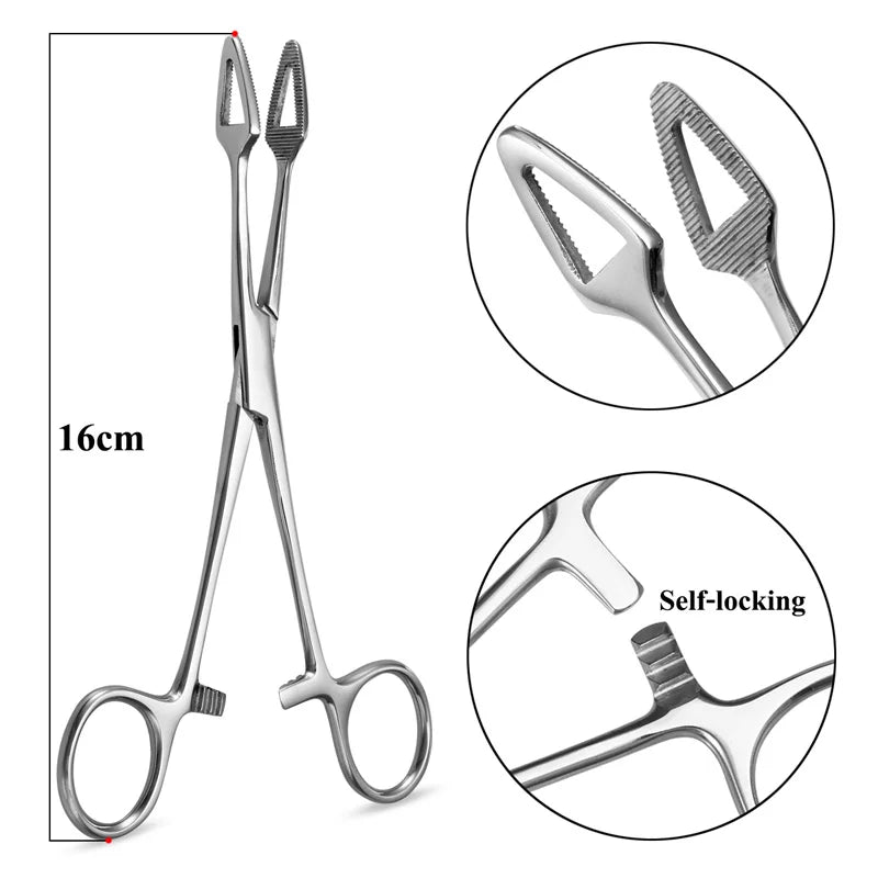 Kleszcze do piercingu 1 szt. – stal chirurgiczna, do septum, tragus, wargi i pępka