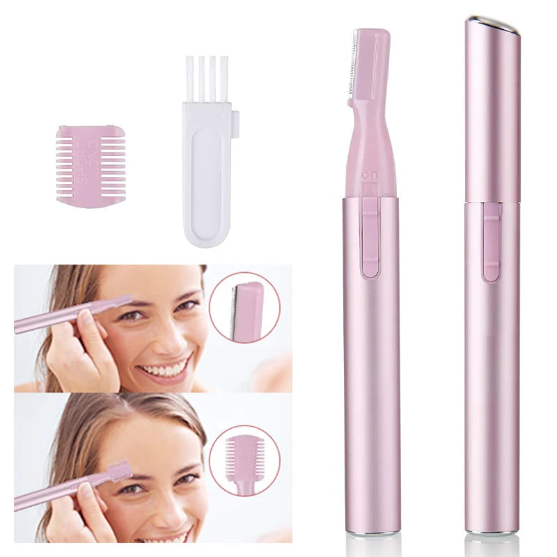 Mini elektryczny depilator do twarzy i ciała – trymer do brwi, bezbolesne usuwanie włosków