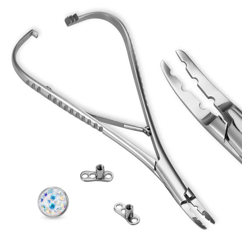 Kleszcze do piercingu 1 szt. – stal chirurgiczna, do septum, tragus, wargi i pępka